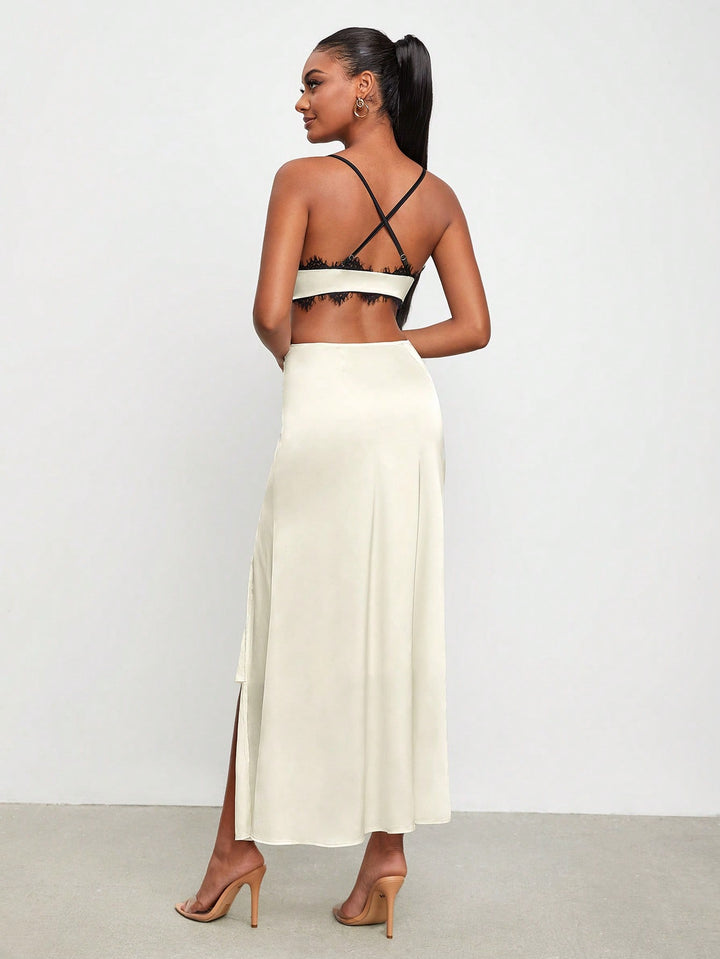Rochie maxi SHEIN, crem