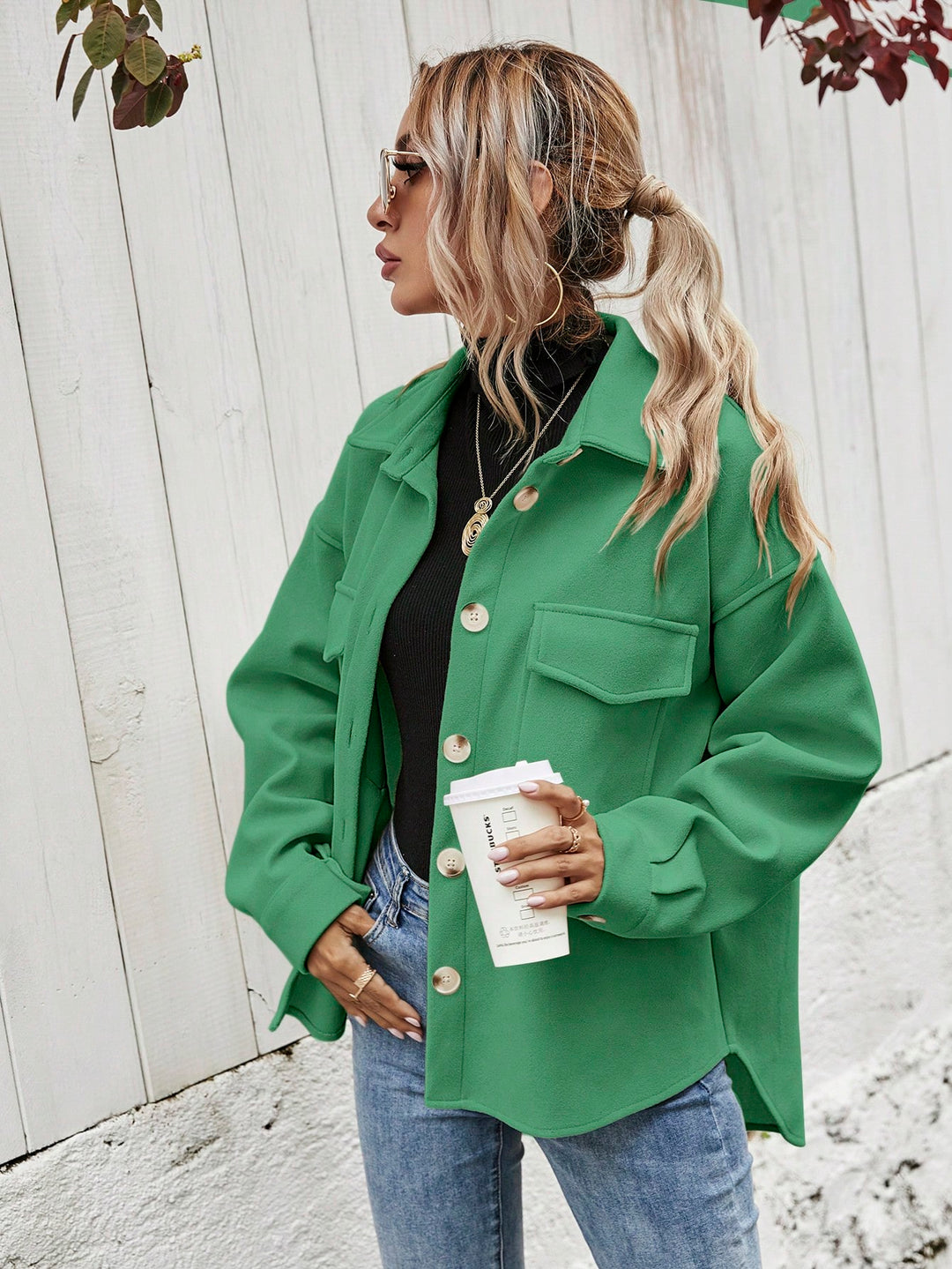 Palton SHEIN, verde