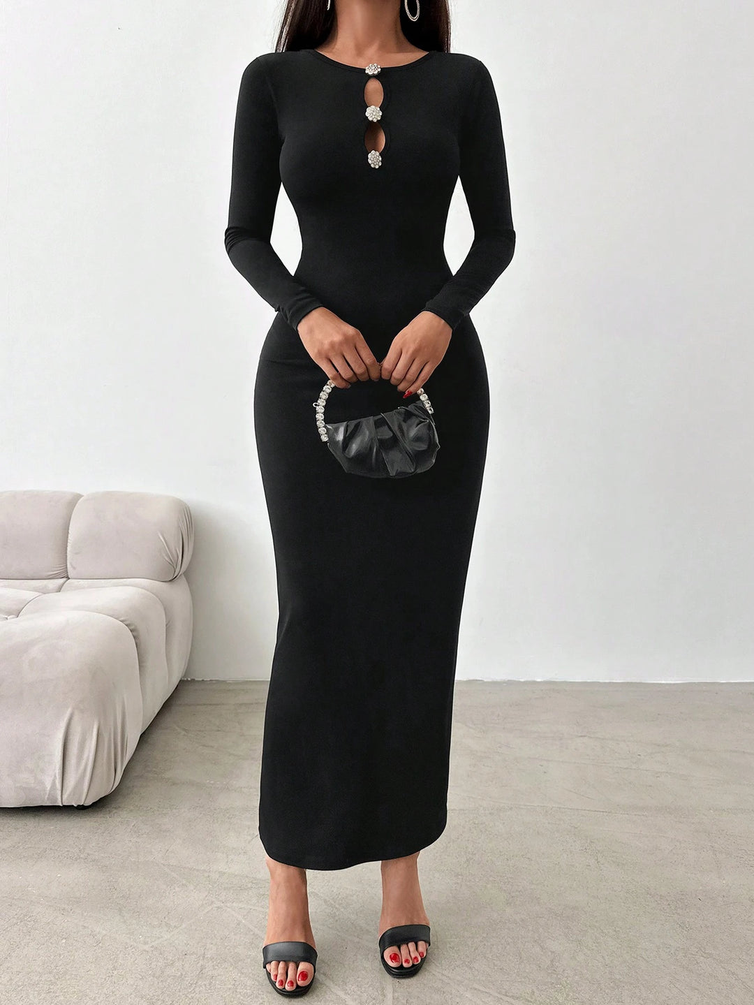 SHEIN Maxi ruha, fekete