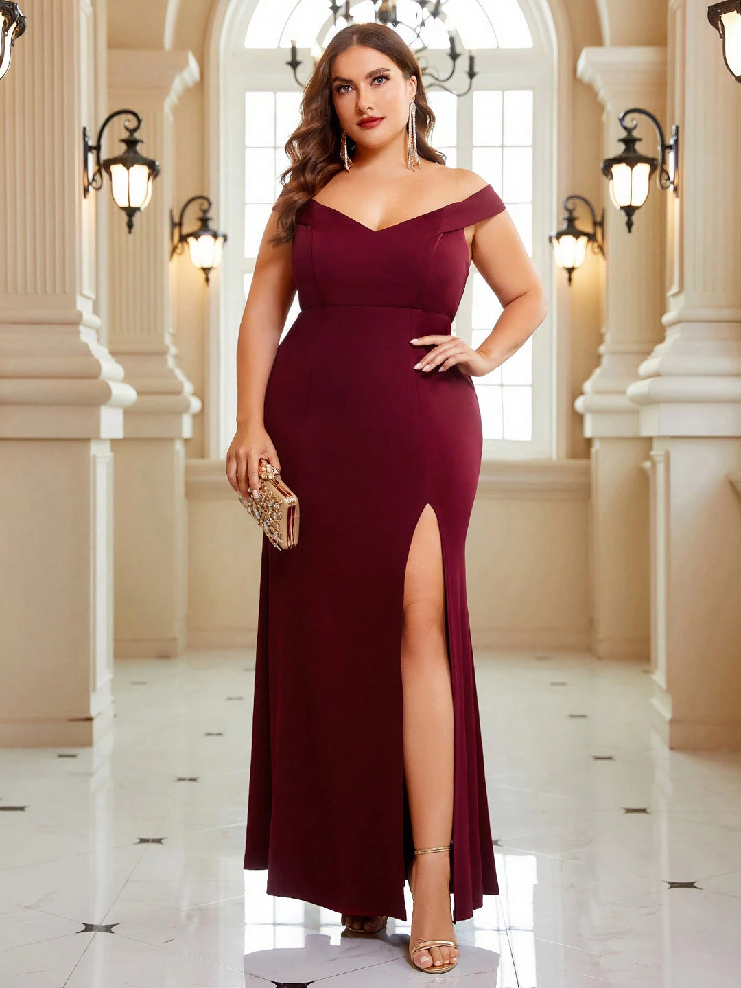 Rochie maxi SHEIN, vișiniu