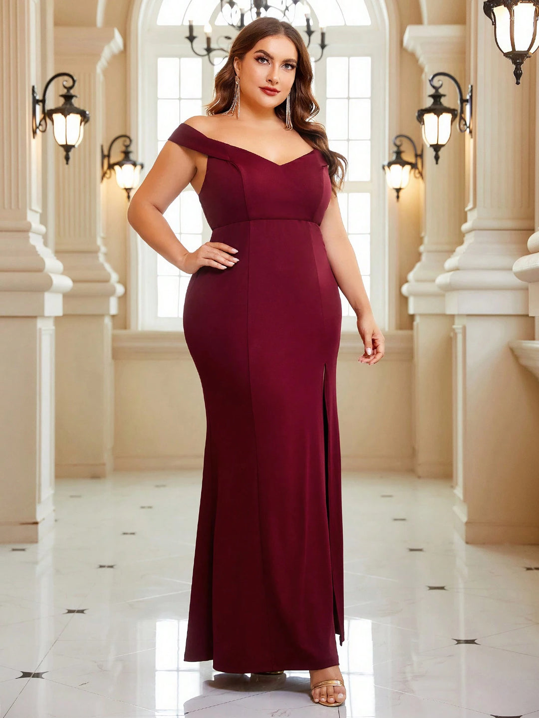 Rochie maxi SHEIN, vișiniu