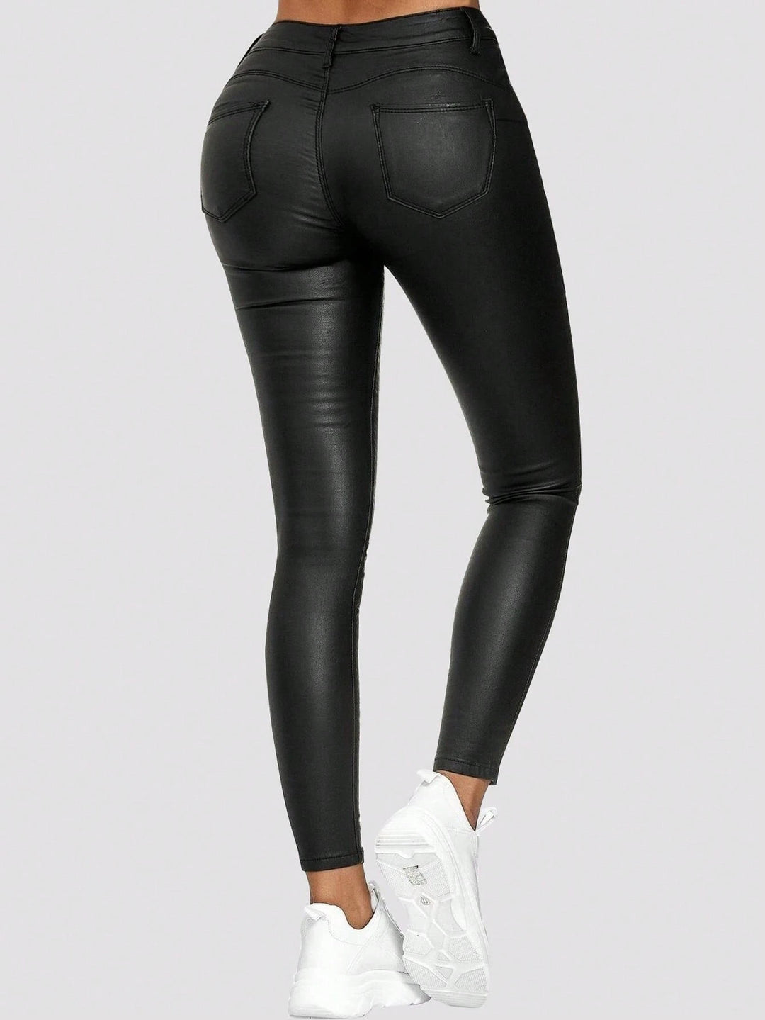SHEIN bőrhatású leggings, fekete