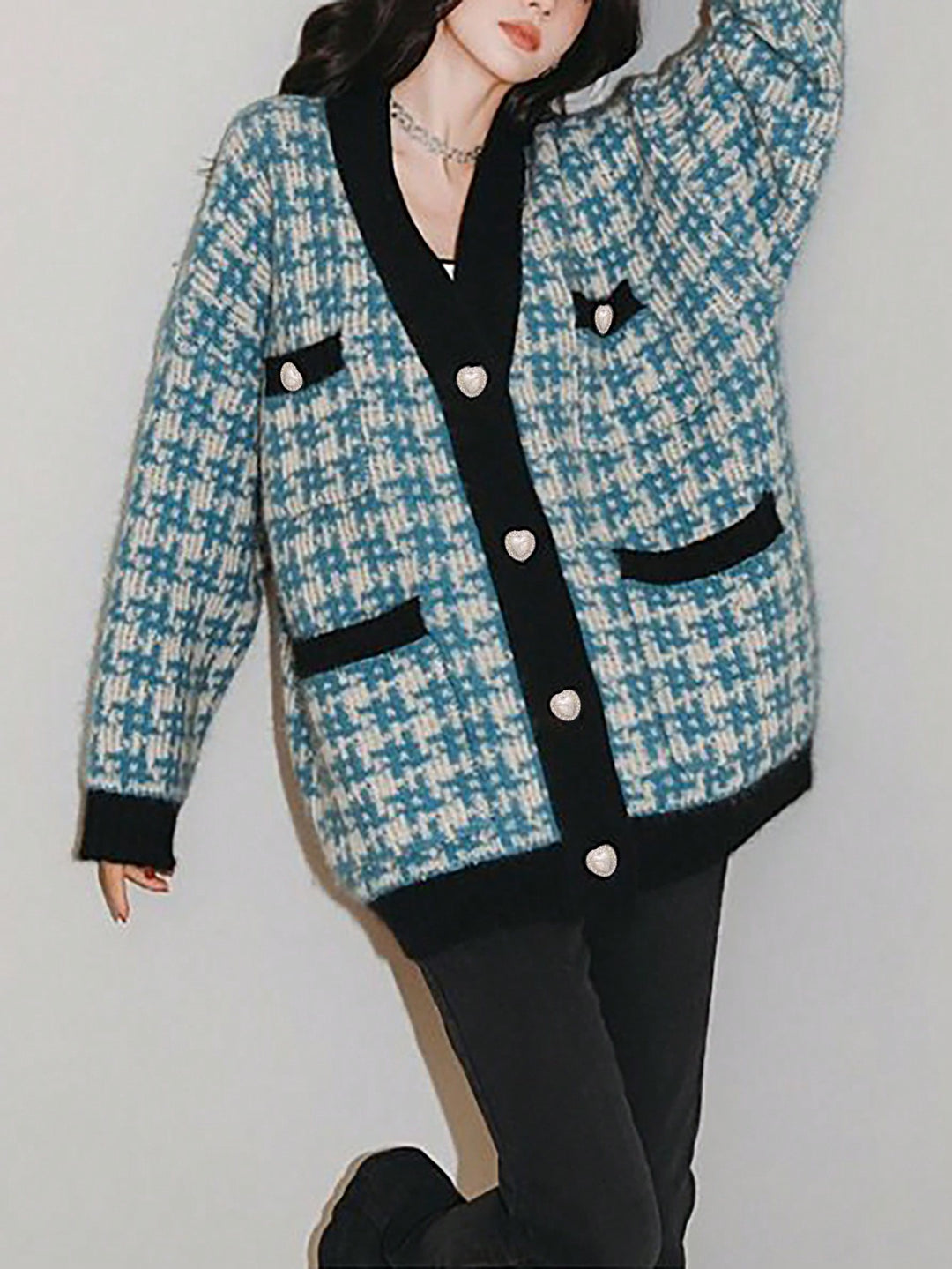 Cardigan SHEIN, albastru