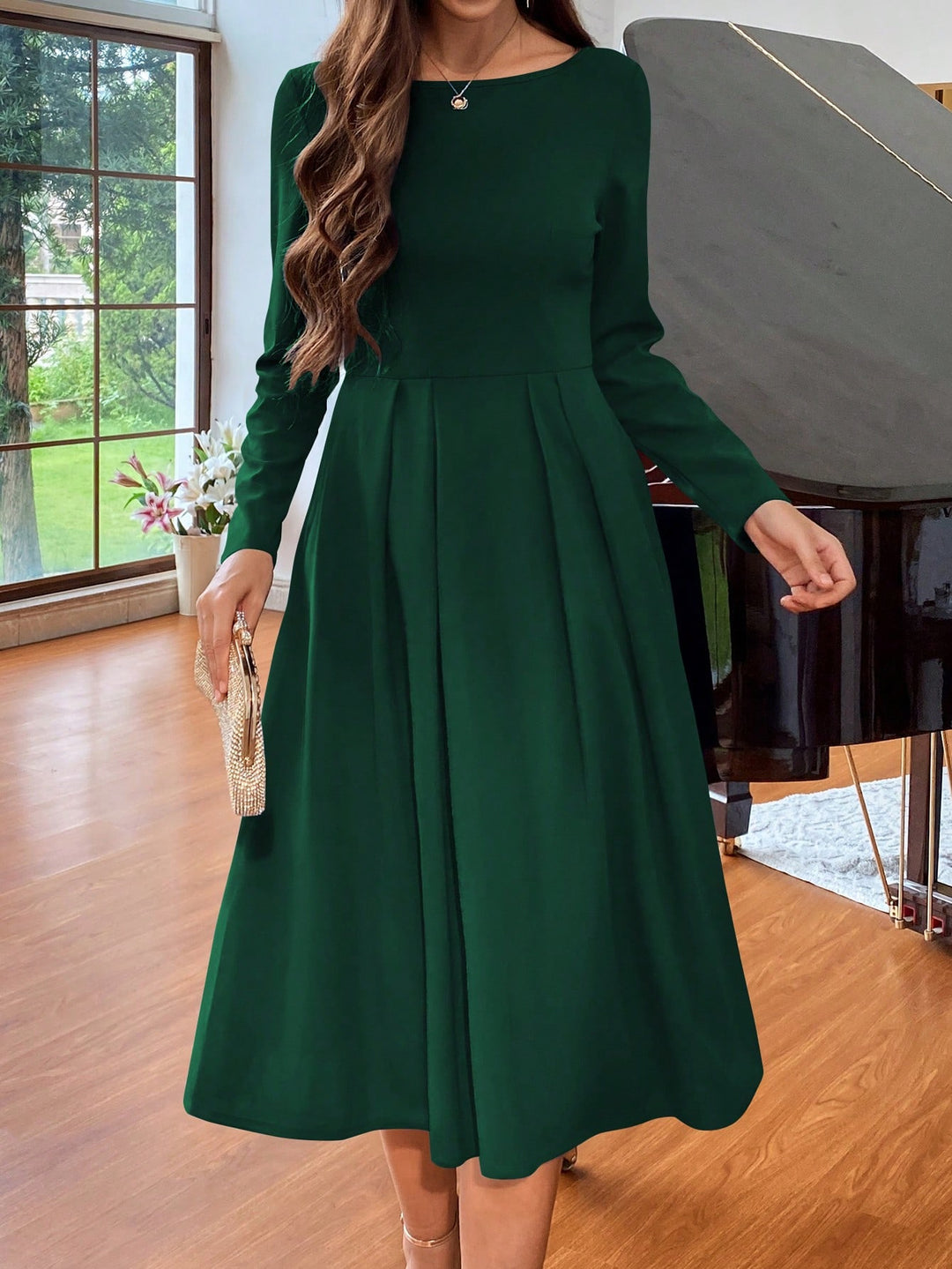 Rochie midi SHEIN, verde
