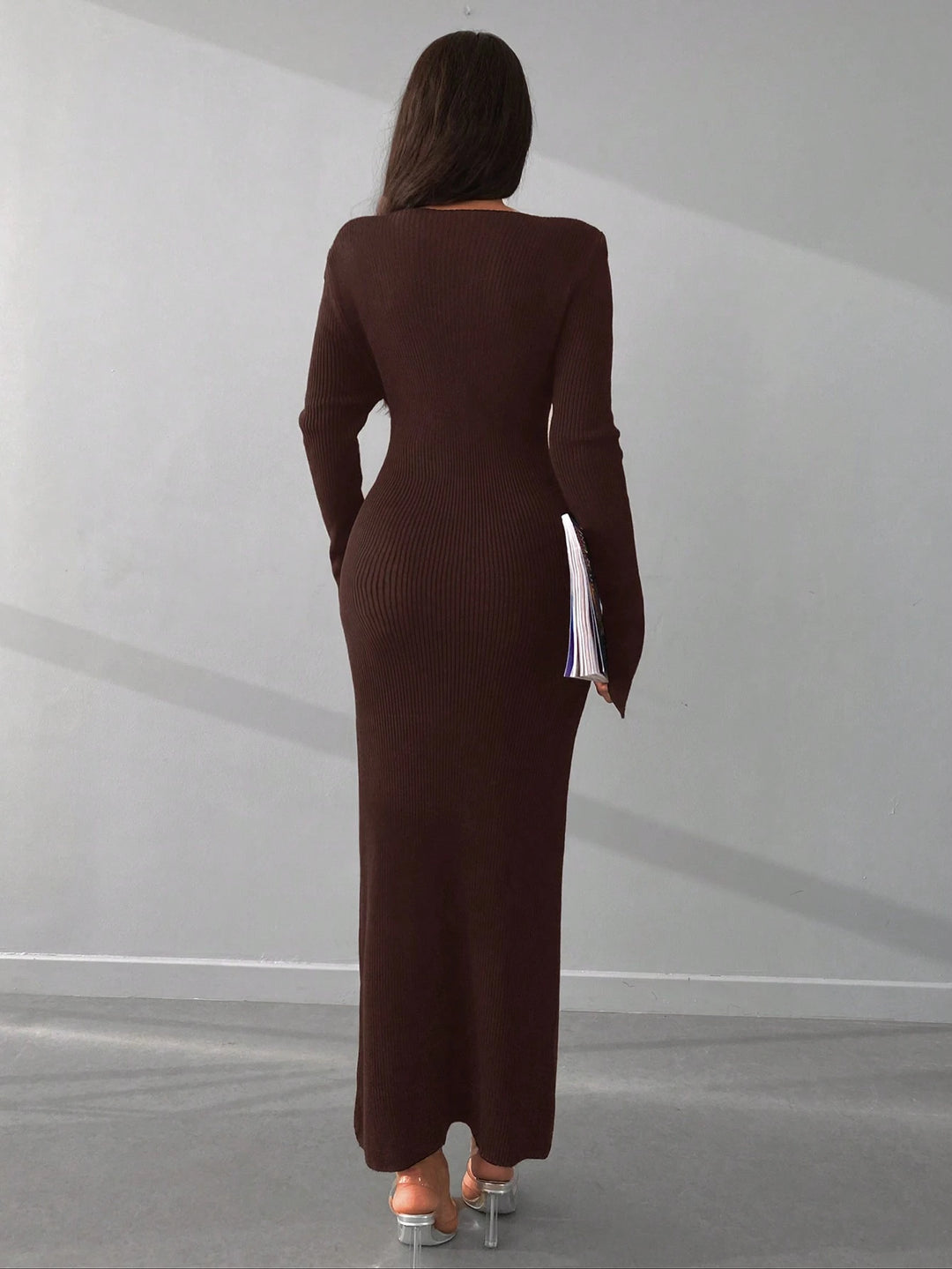 Rochie midi SHEIN, maro