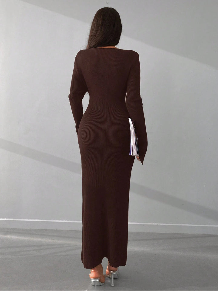 Rochie midi SHEIN, maro