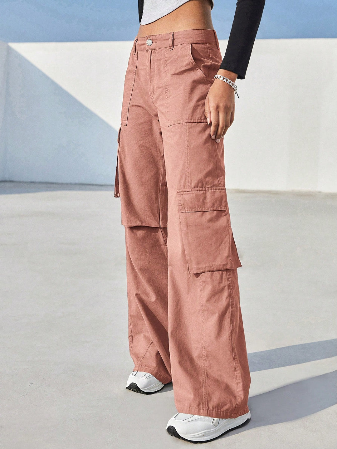 Pantaloni SHEIN, roz