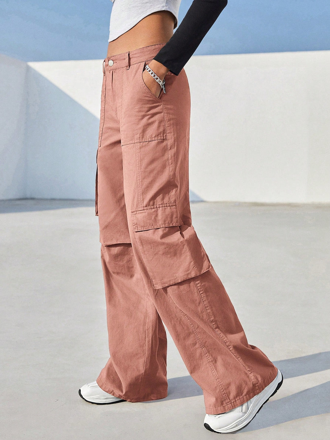 Pantaloni SHEIN, roz