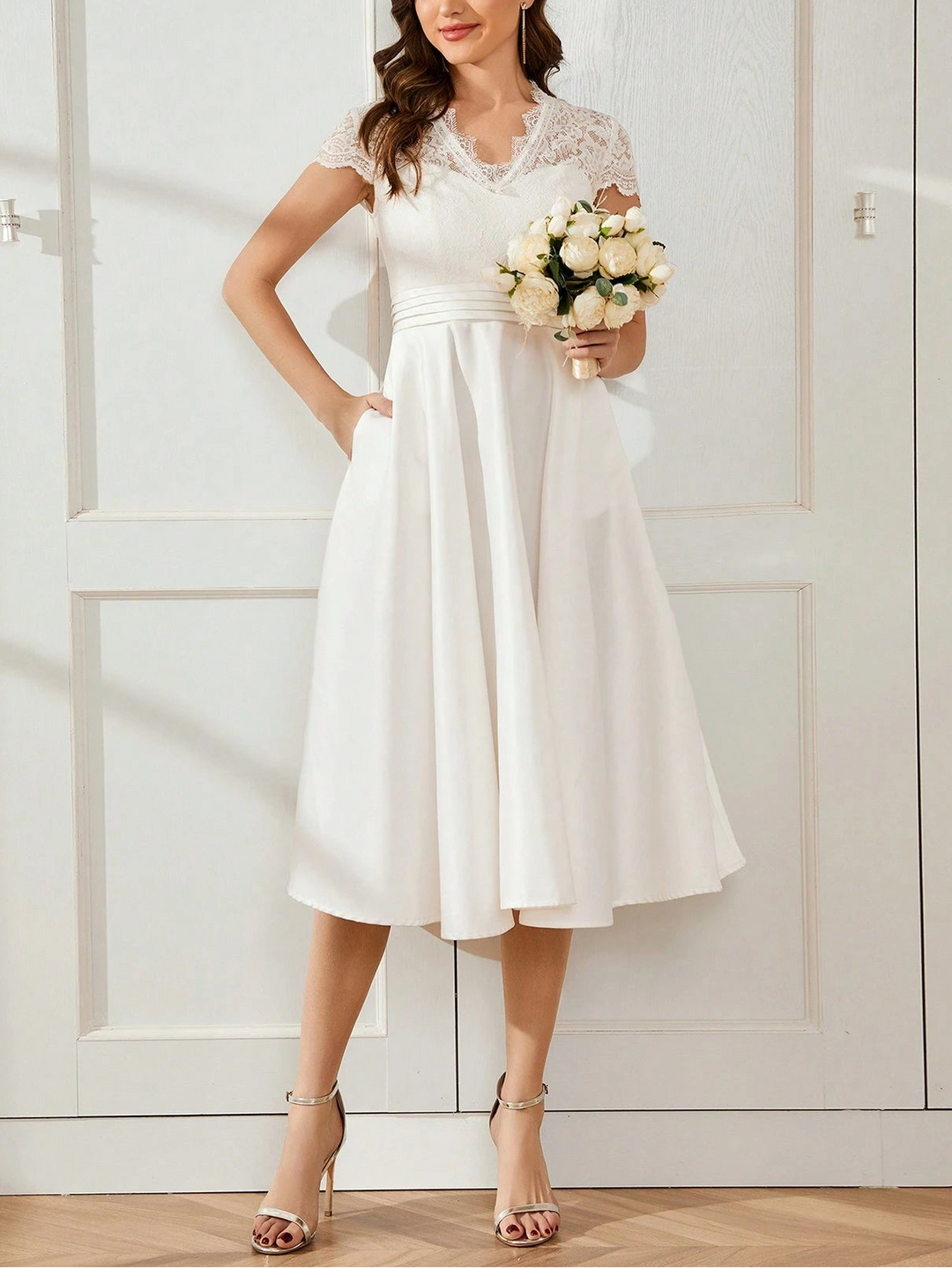 Rochie mini SHEIN, alb