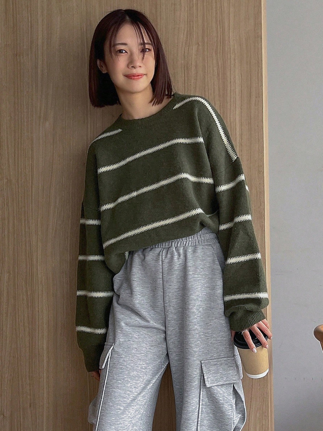 Pulover SHEIN, kaki