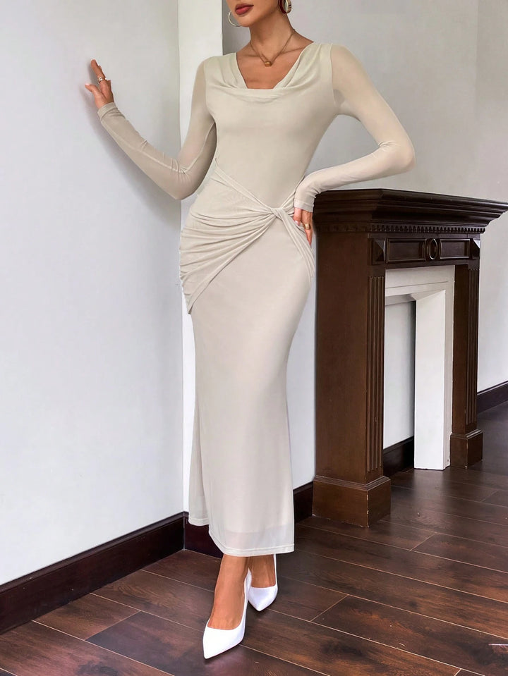 Rochie maxi SHEIN, bej