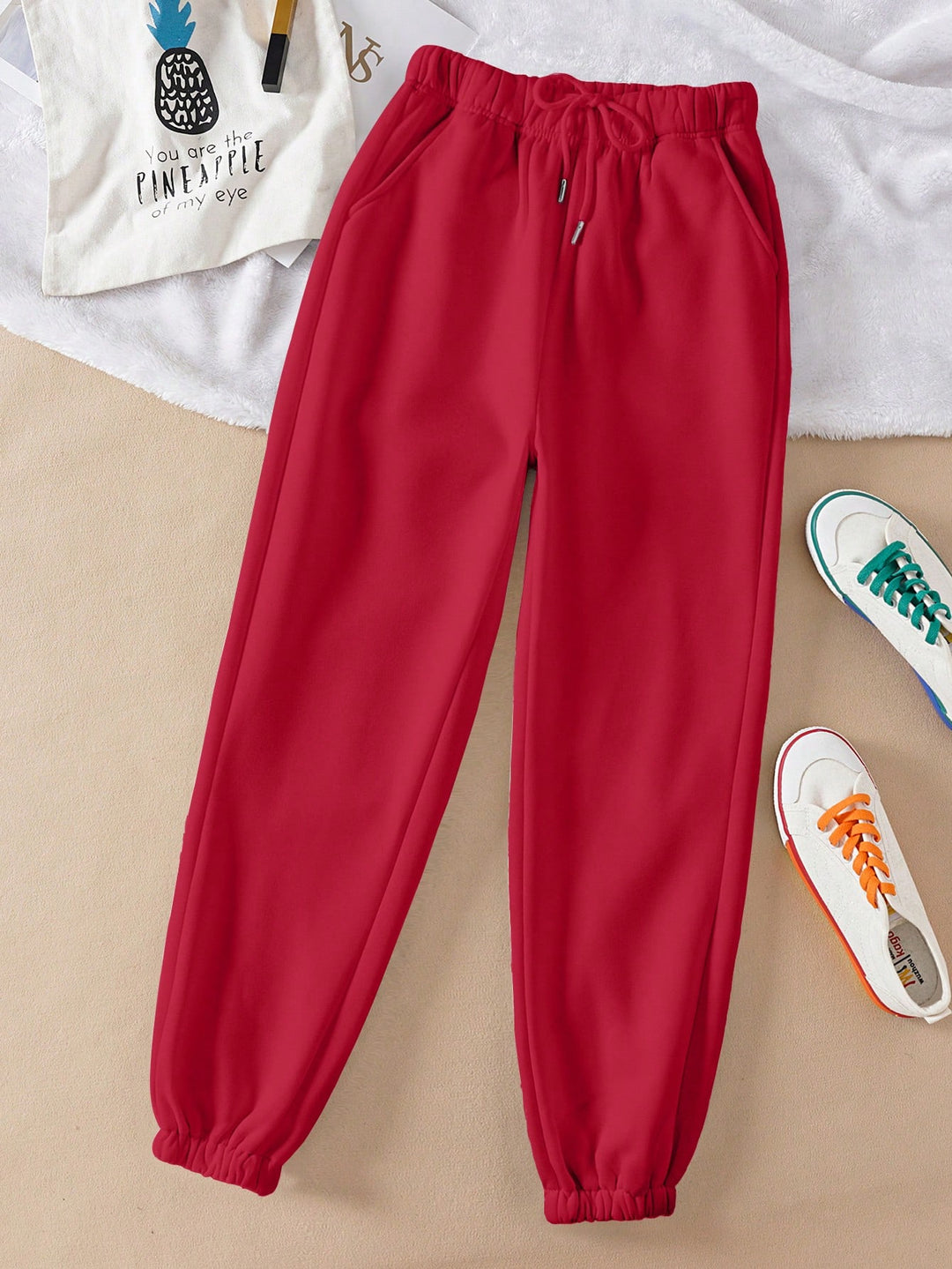 Pantaloni SHEIN, roșu