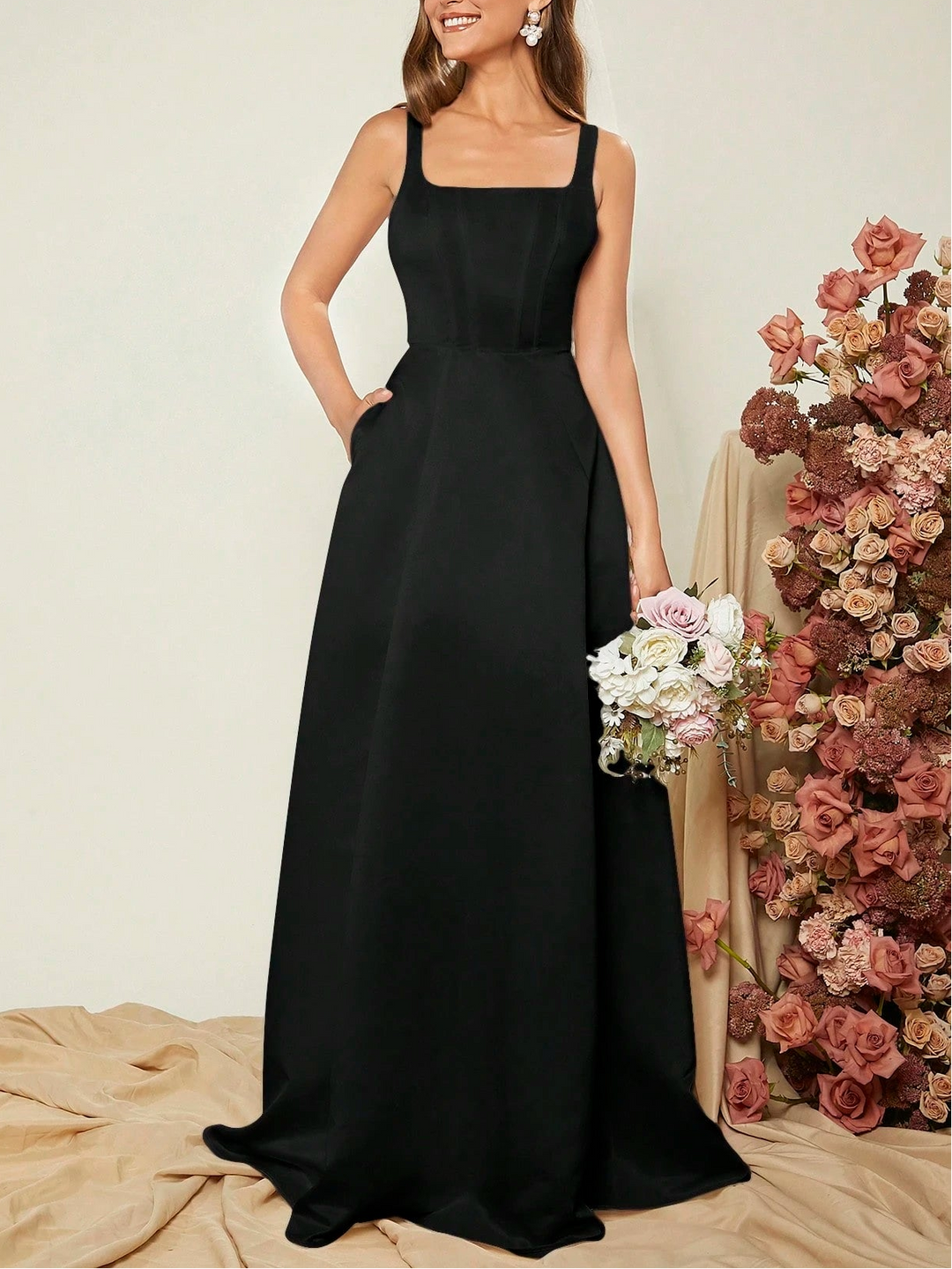 Shein maxi ruha, fekete