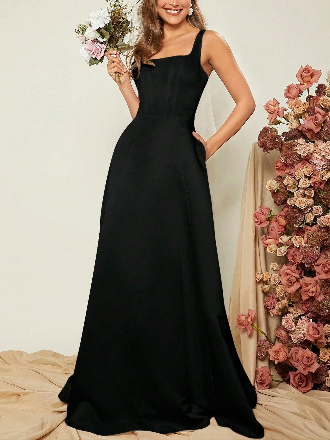 Shein maxi ruha, fekete