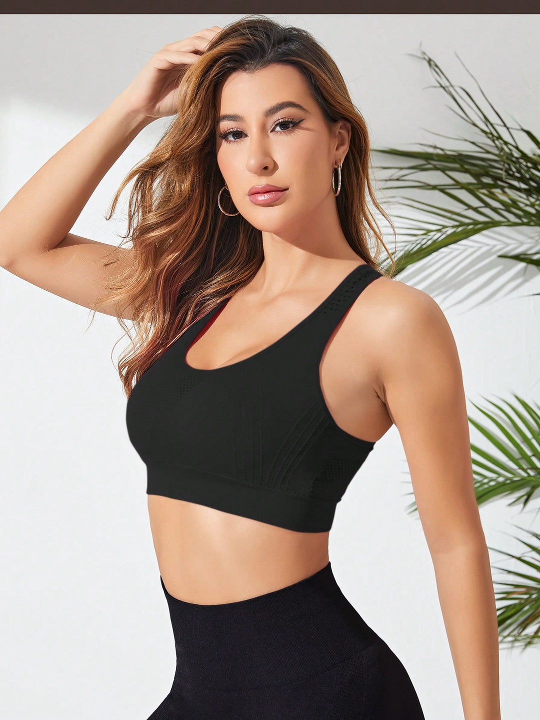 Bustieră sport SHEIN, negru
