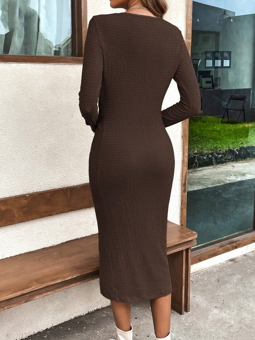 Rochie midi SHEIN, maro