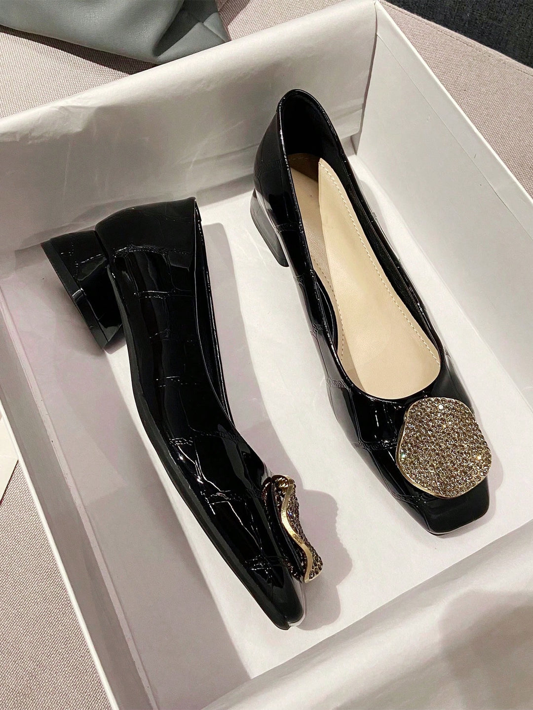 Pantofi cu toc SHEIN, negru