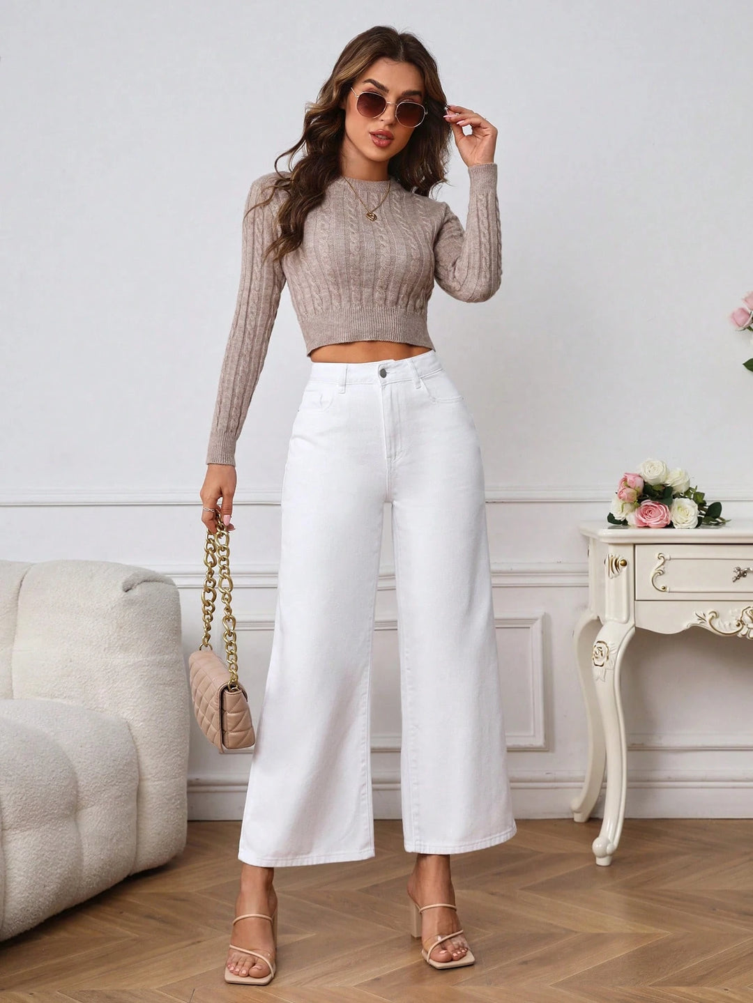Jeans SHEIN, alb