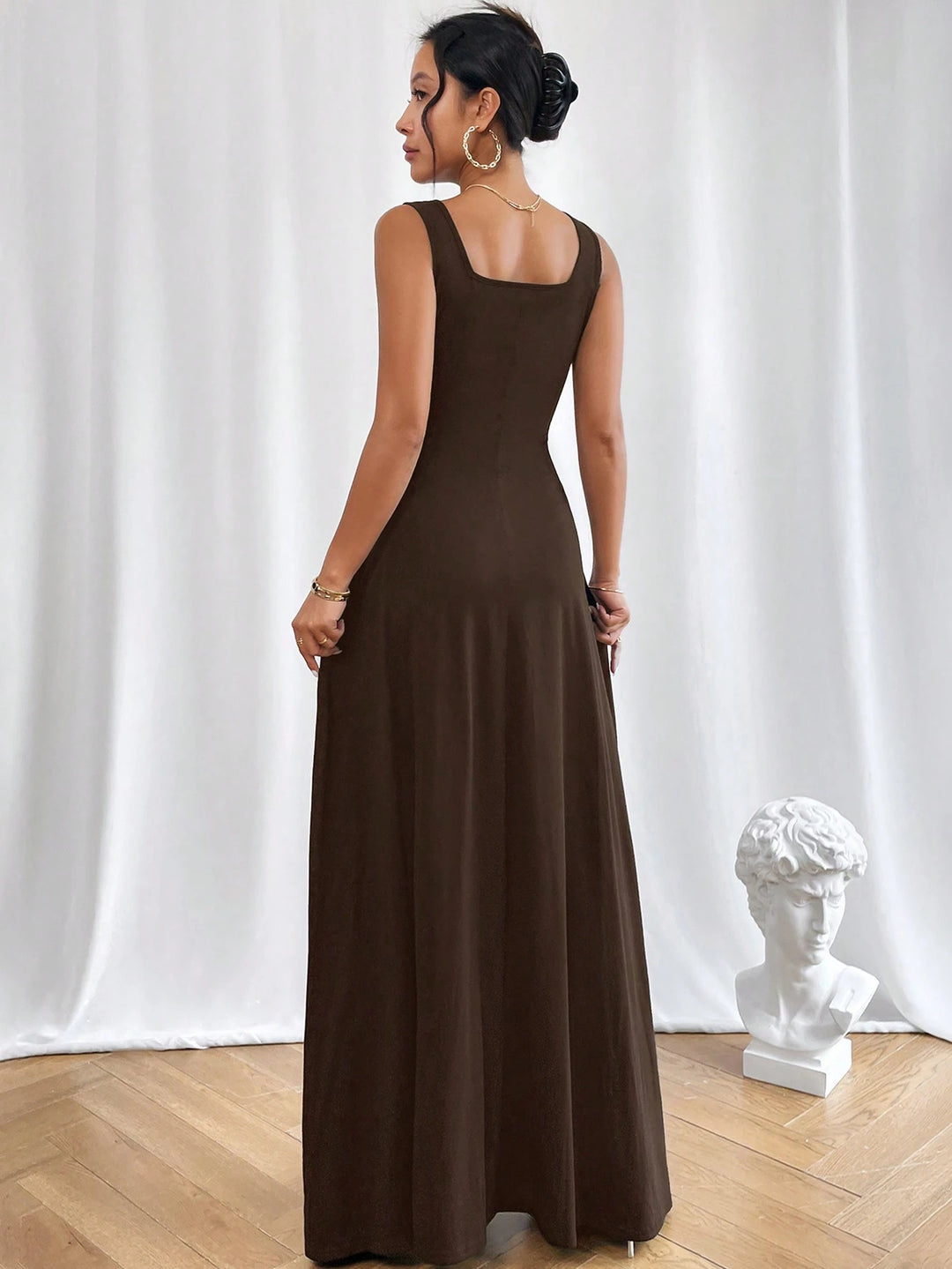 Rochie maxi SHEIN, maro