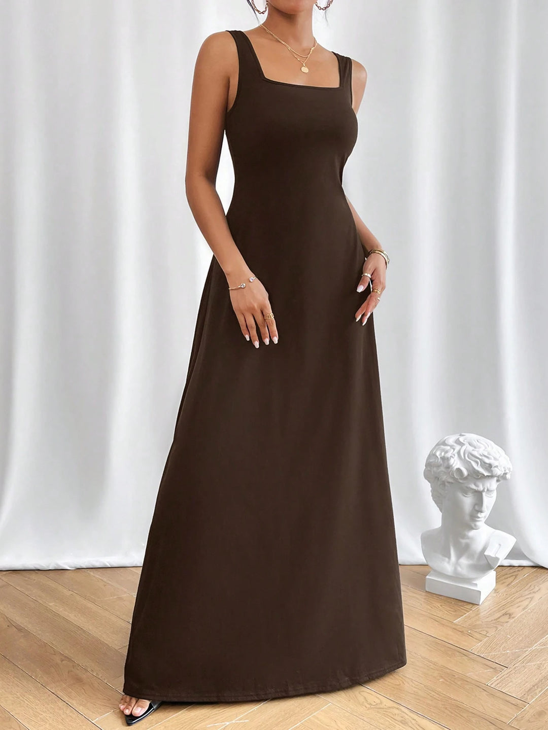 Rochie maxi SHEIN, maro