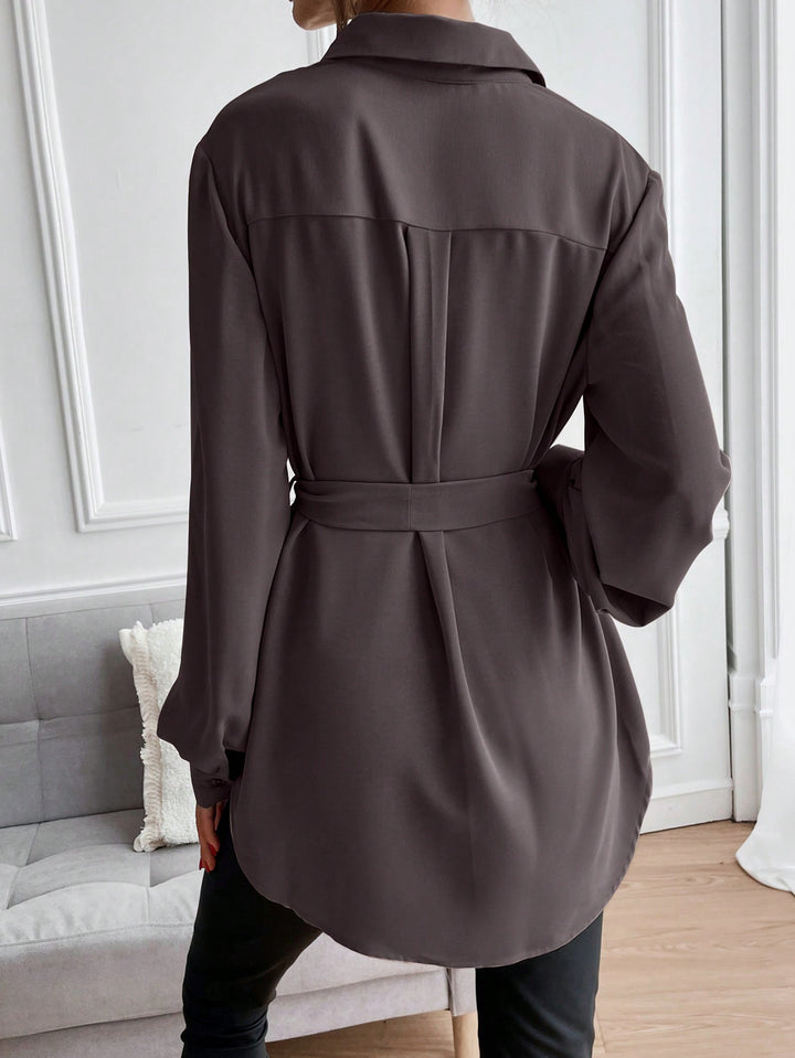 Rochie tip cămașă SHEIN, maro
