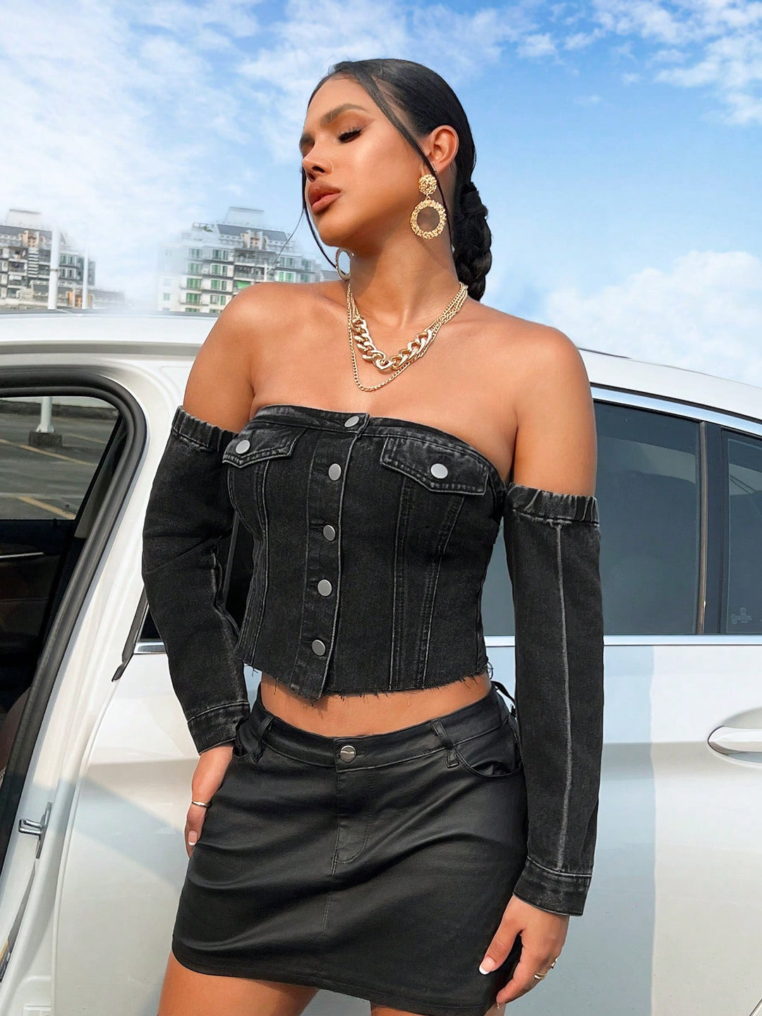 Top SHEIN, negru
