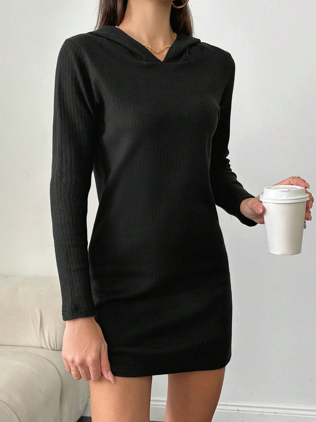 Rochie tip hanorac Shein, negru