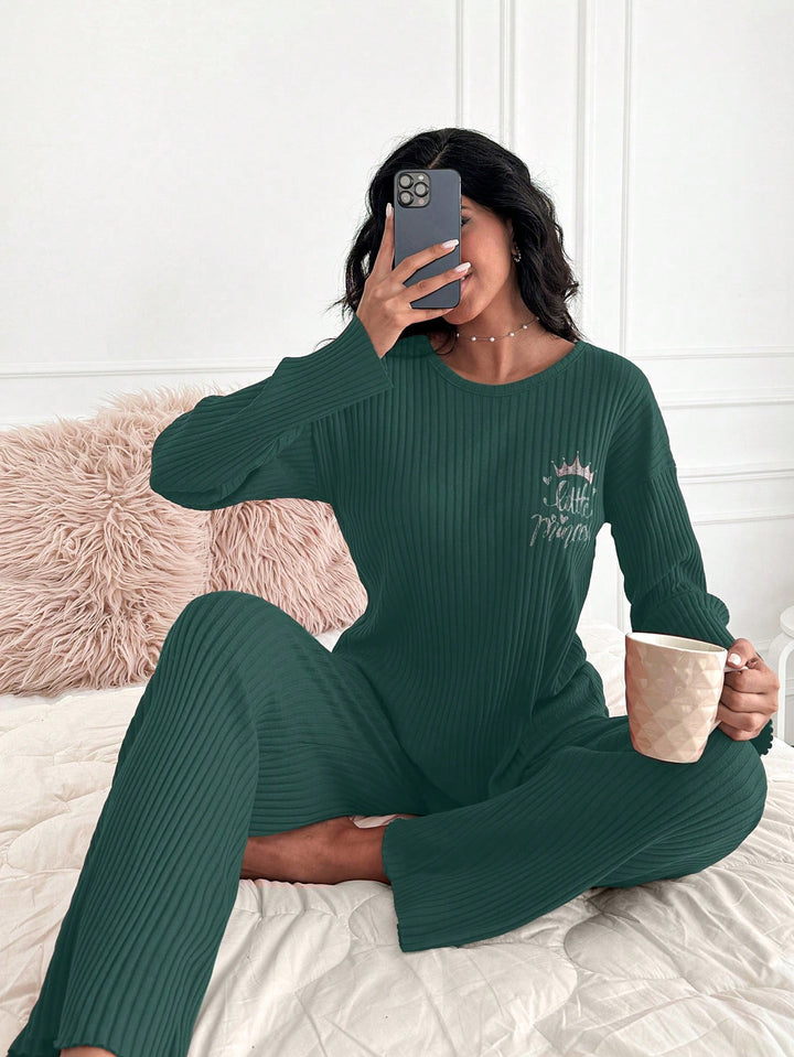 Set pijamale SHEIN, verde