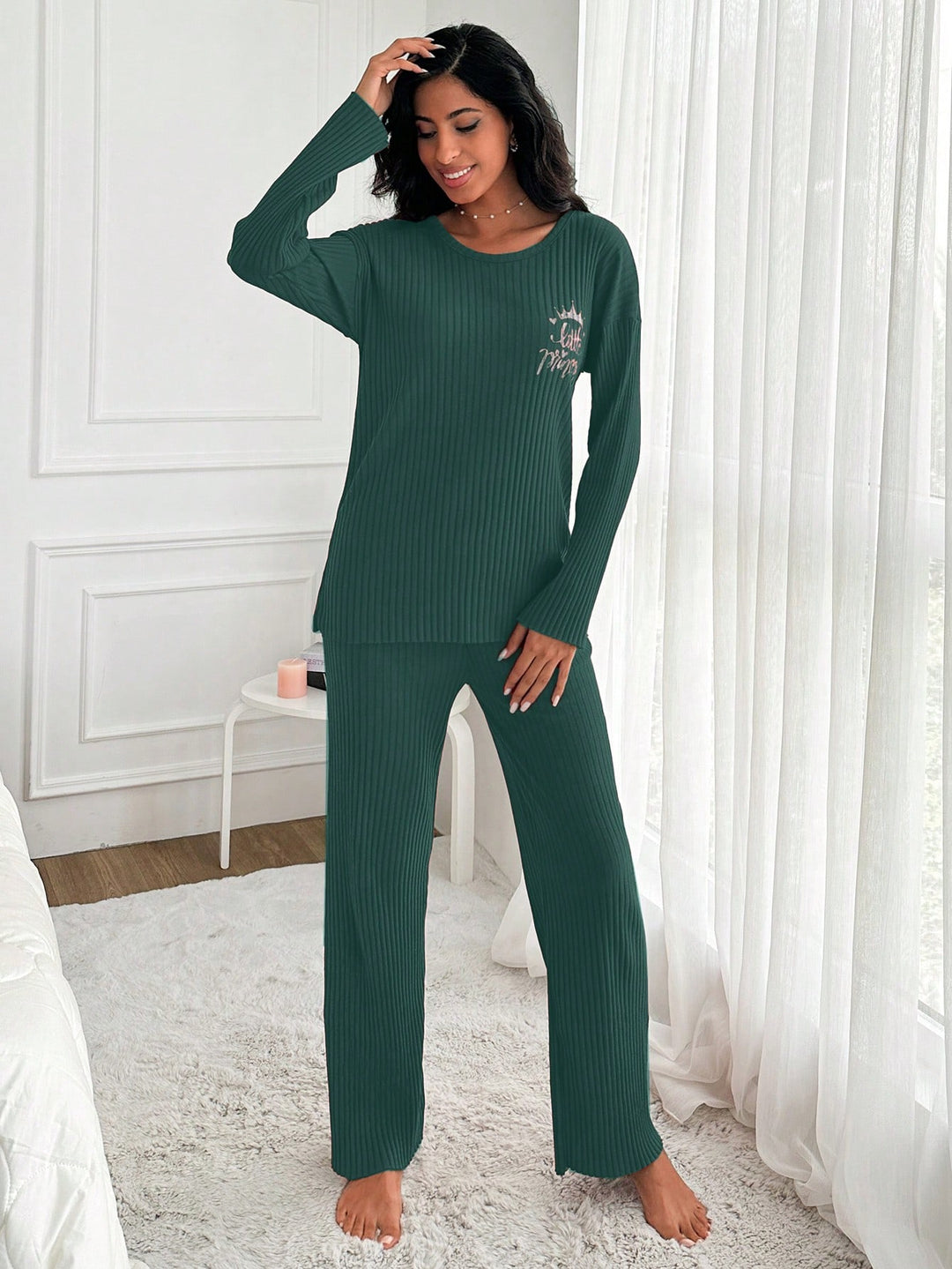 Set pijamale SHEIN, verde