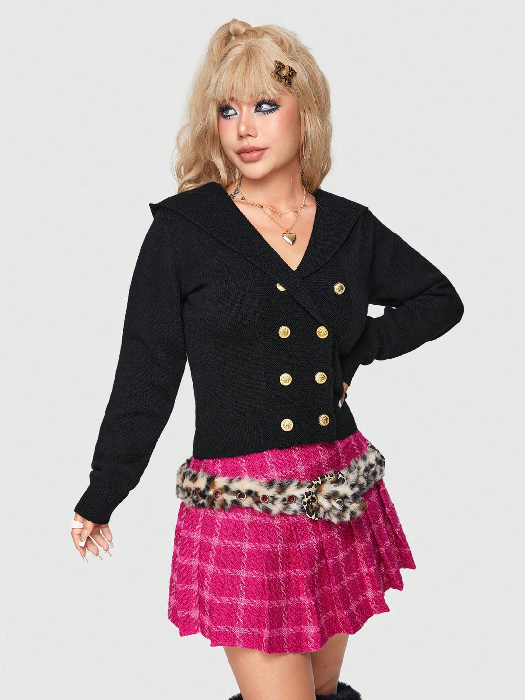 Cardigan SHEIN, negru