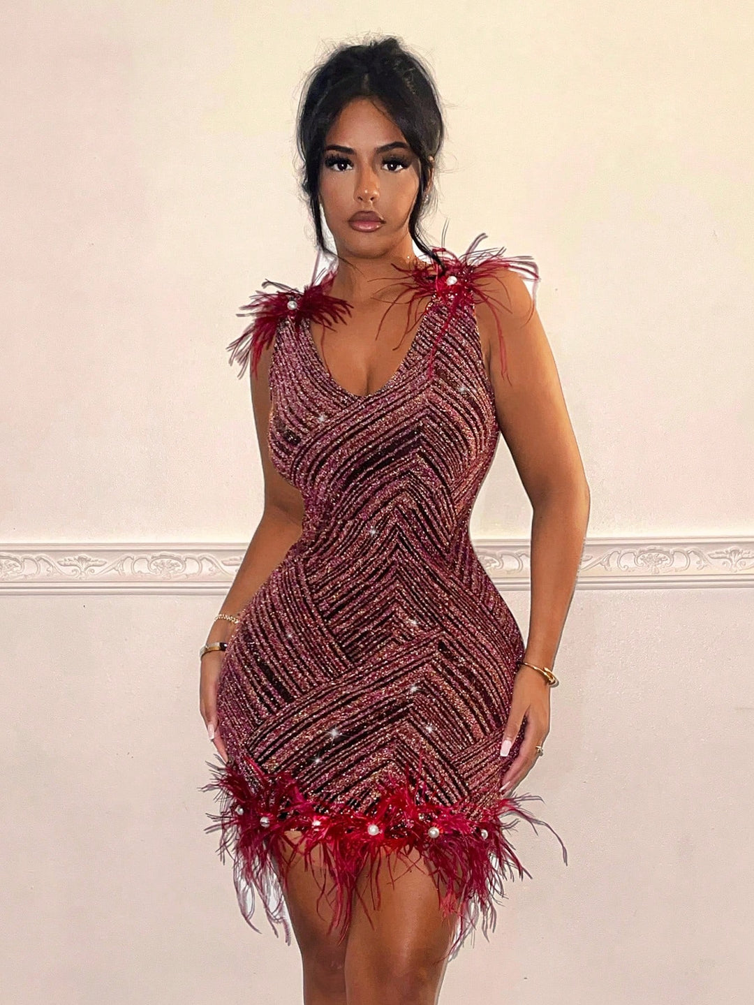 Rochie mini SHEIN, vișiniu