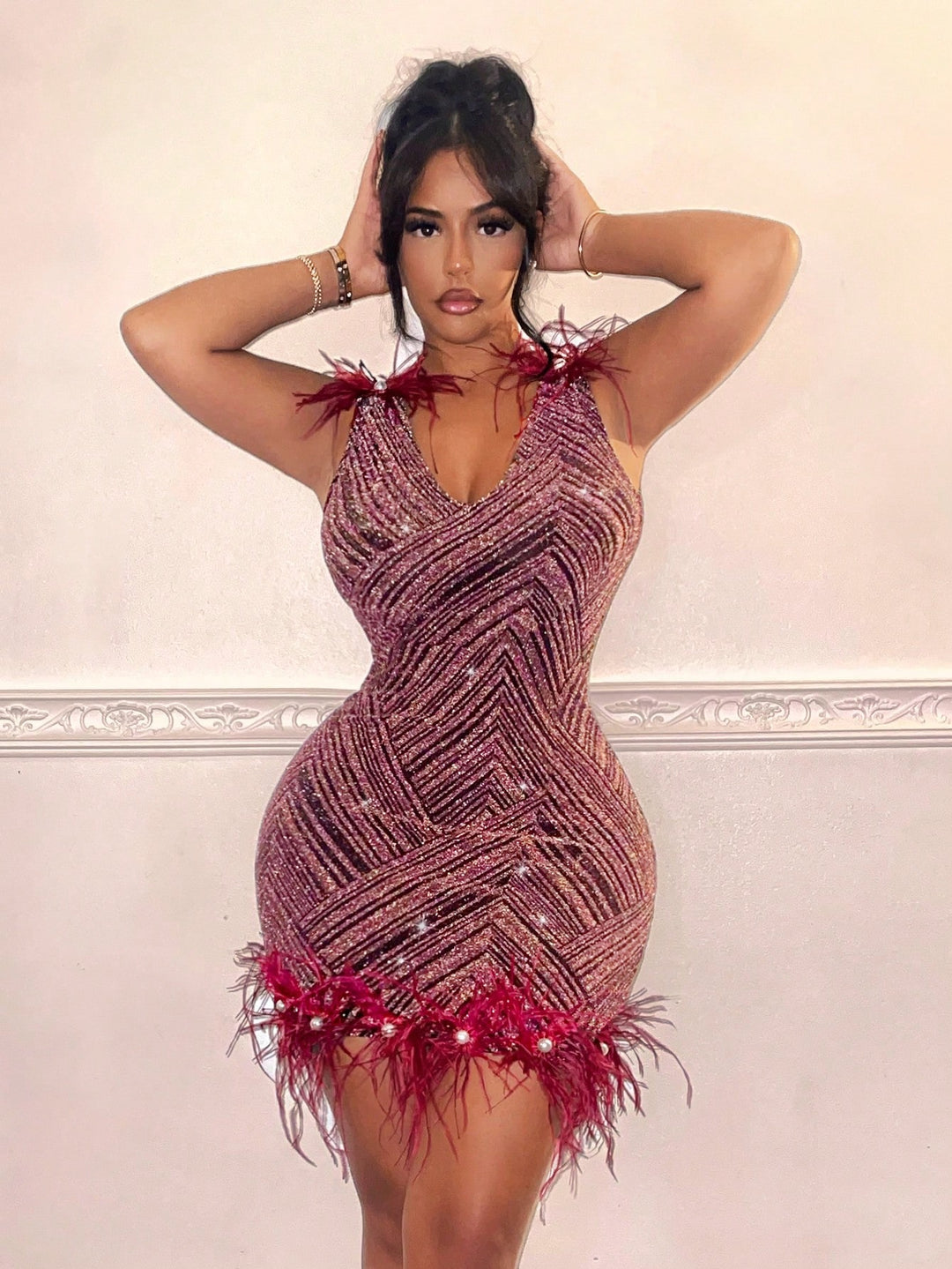 Rochie mini SHEIN, vișiniu