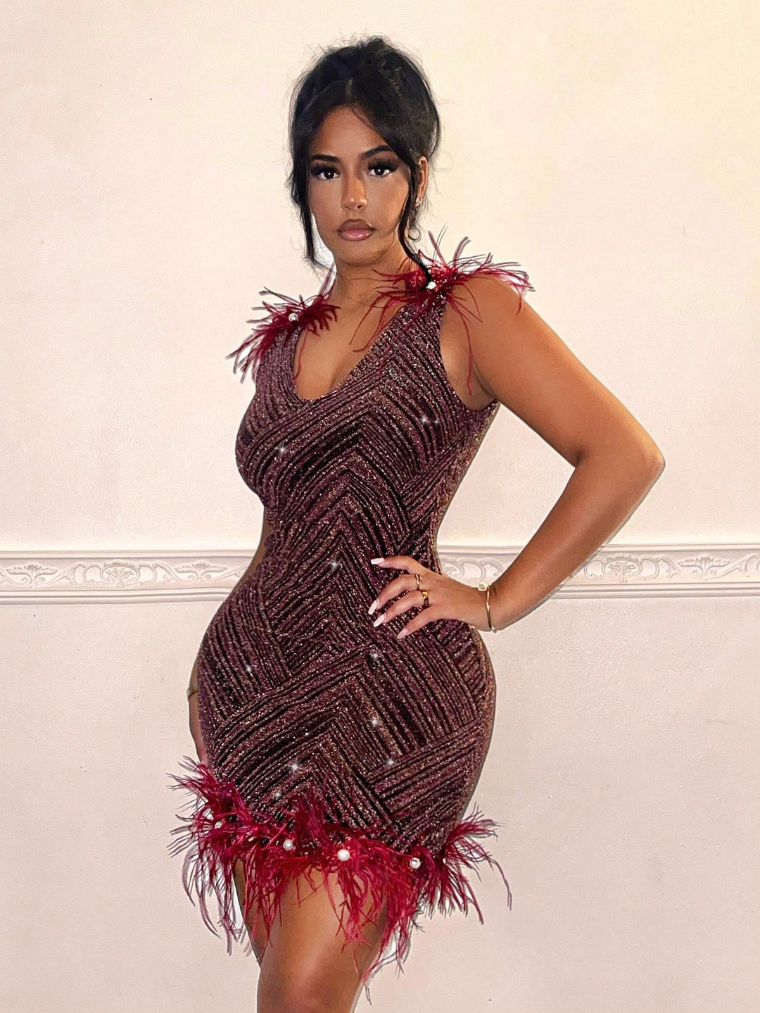 Rochie mini SHEIN, vișiniu