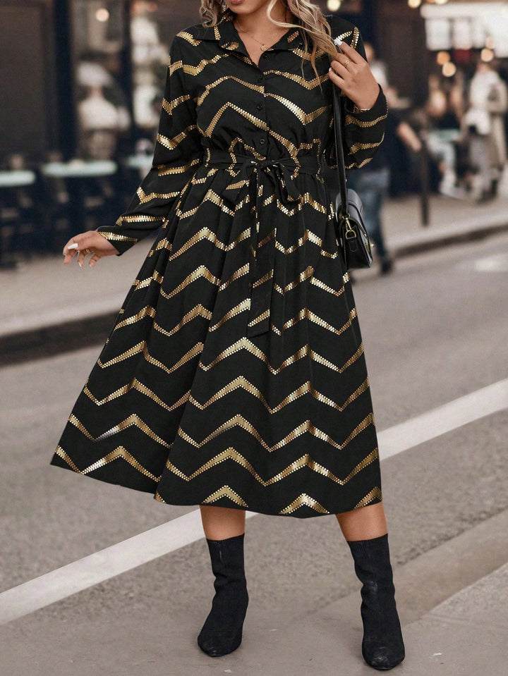 Shein Curve+ midi ruha, fekete