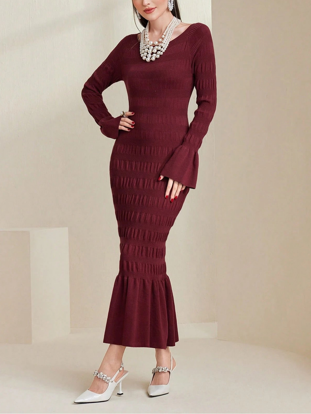 Rochie maxi Shein, vișiniu