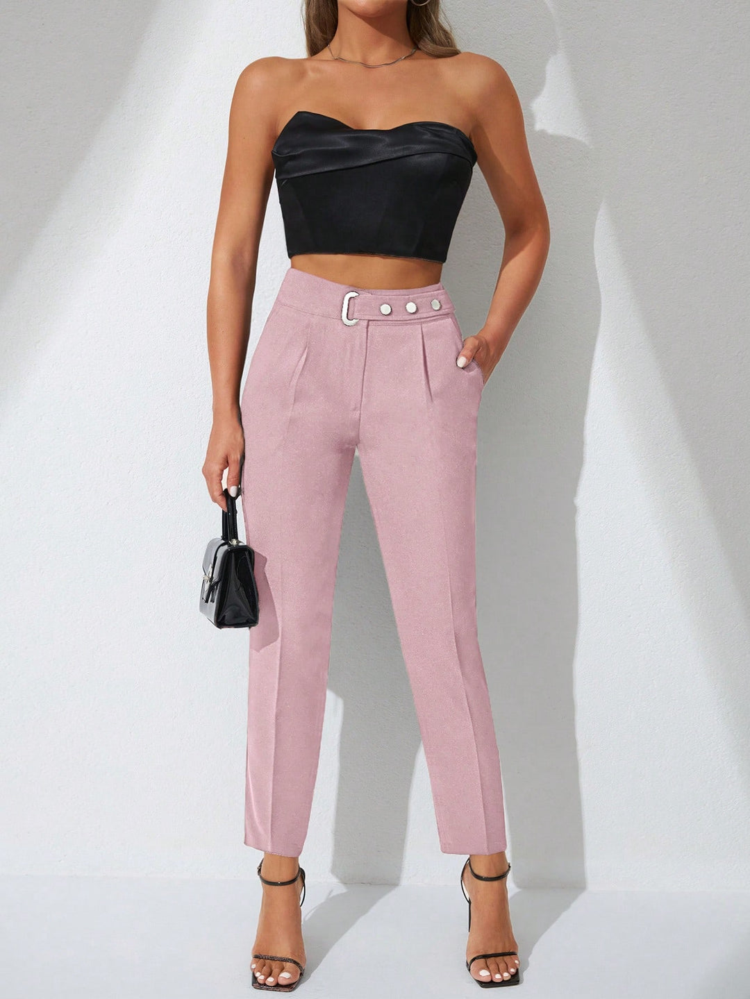 Pantaloni SHEIN, roz