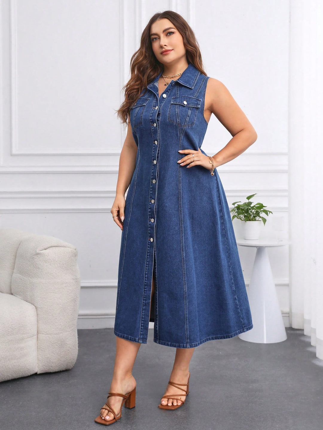Rochie maxi SHEIN, albastru