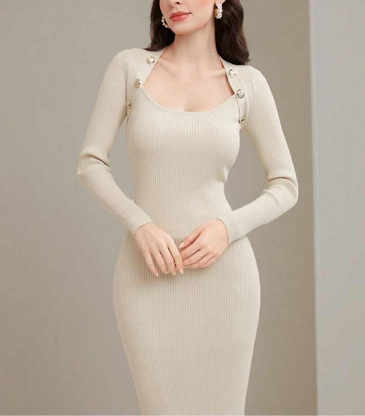 Rochie midi SHEIN, bej