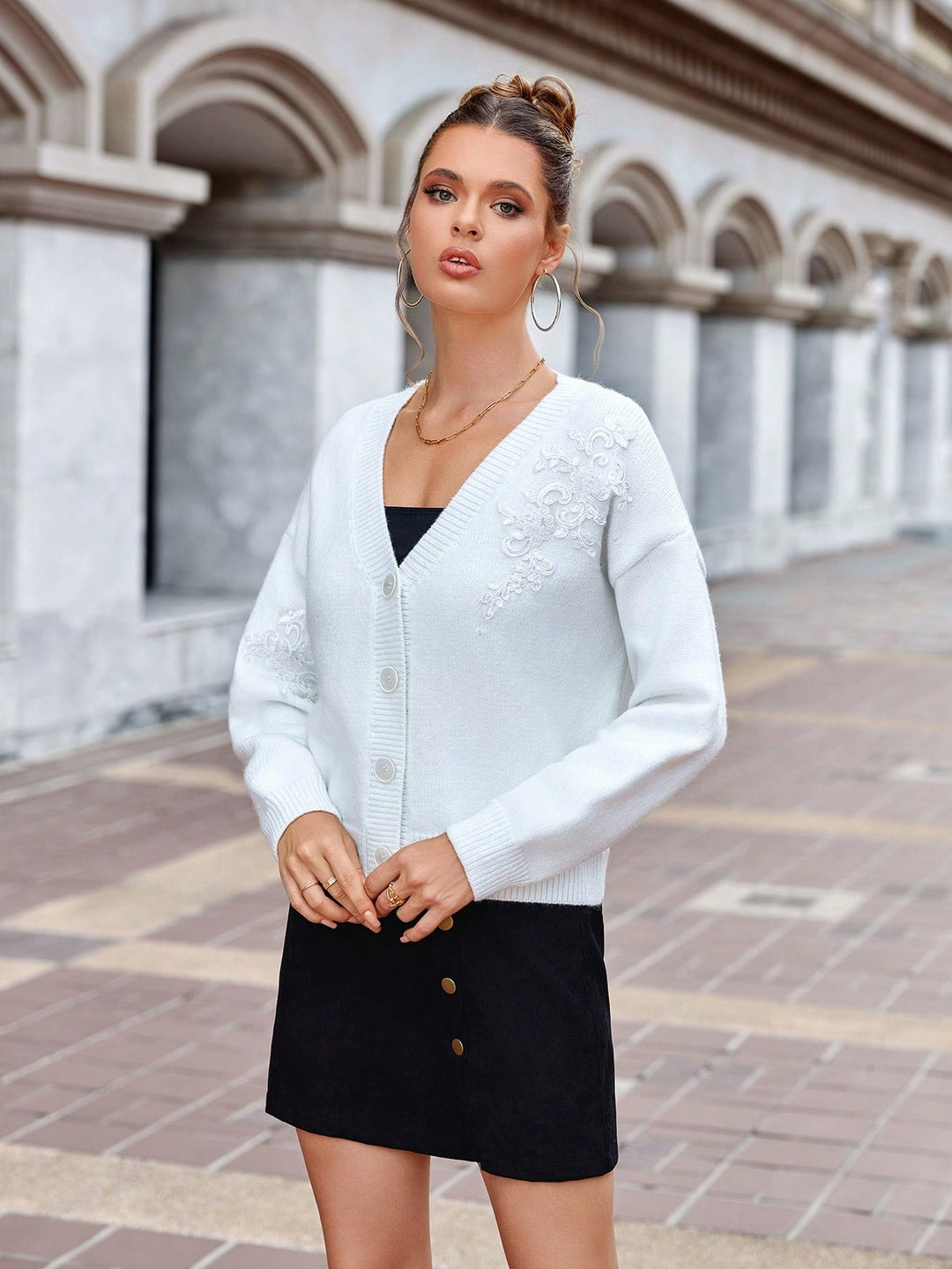 Cardigan SHEIN, alb