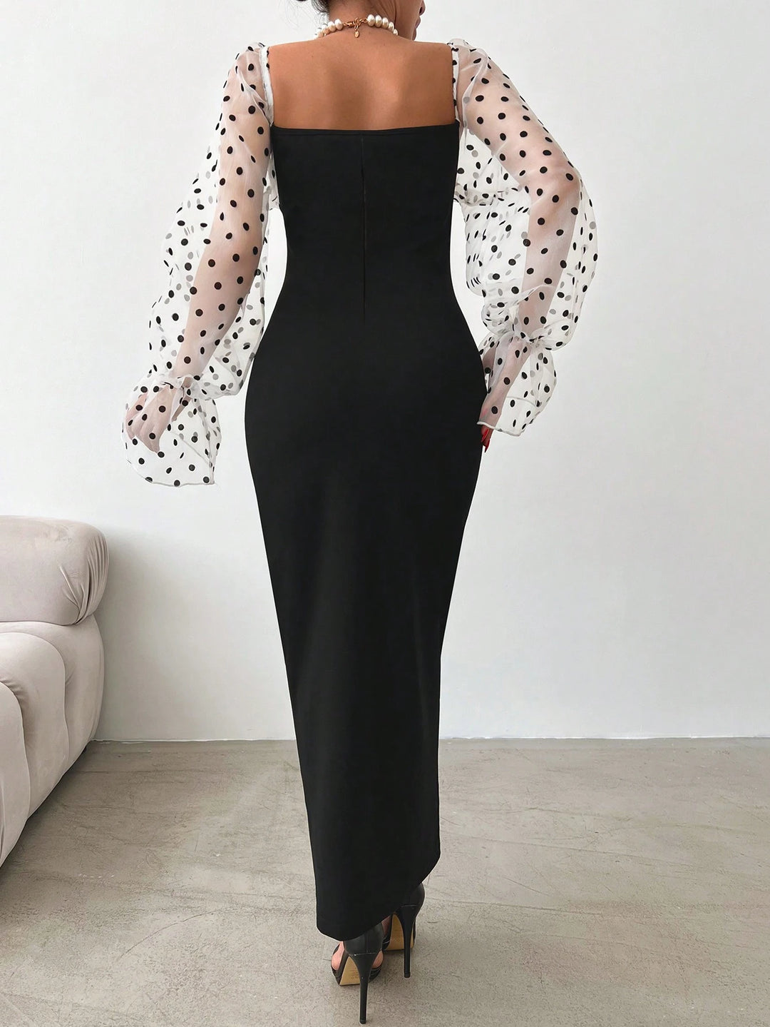 SHEIN maxi ruha, fekete