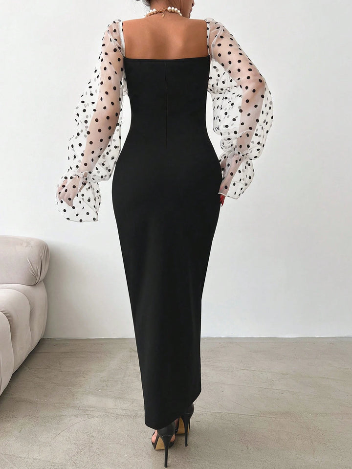 SHEIN maxi ruha, fekete