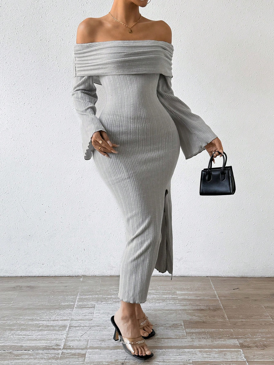 Rochie midi SHEIN, gri
