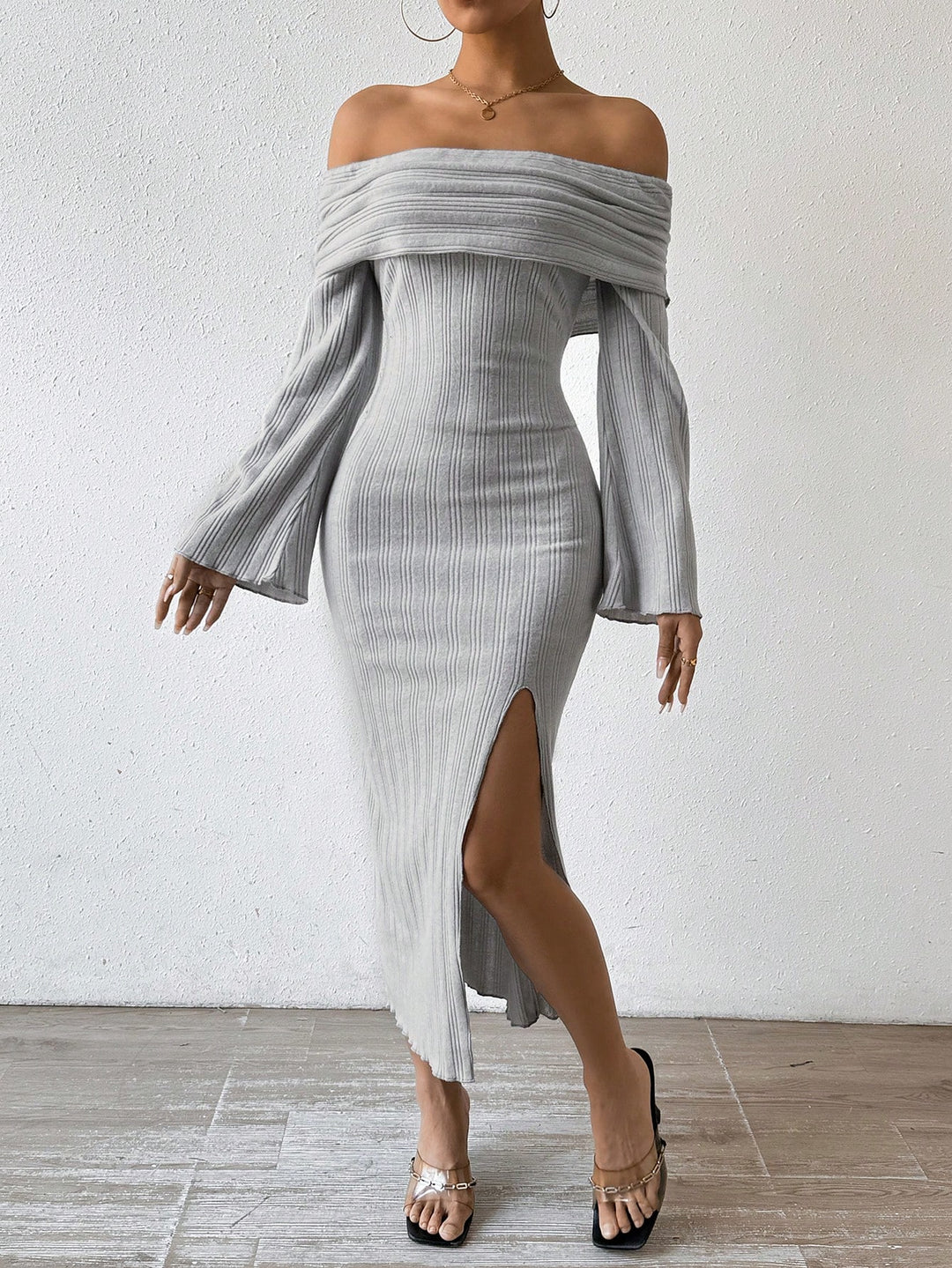 Rochie midi SHEIN, gri
