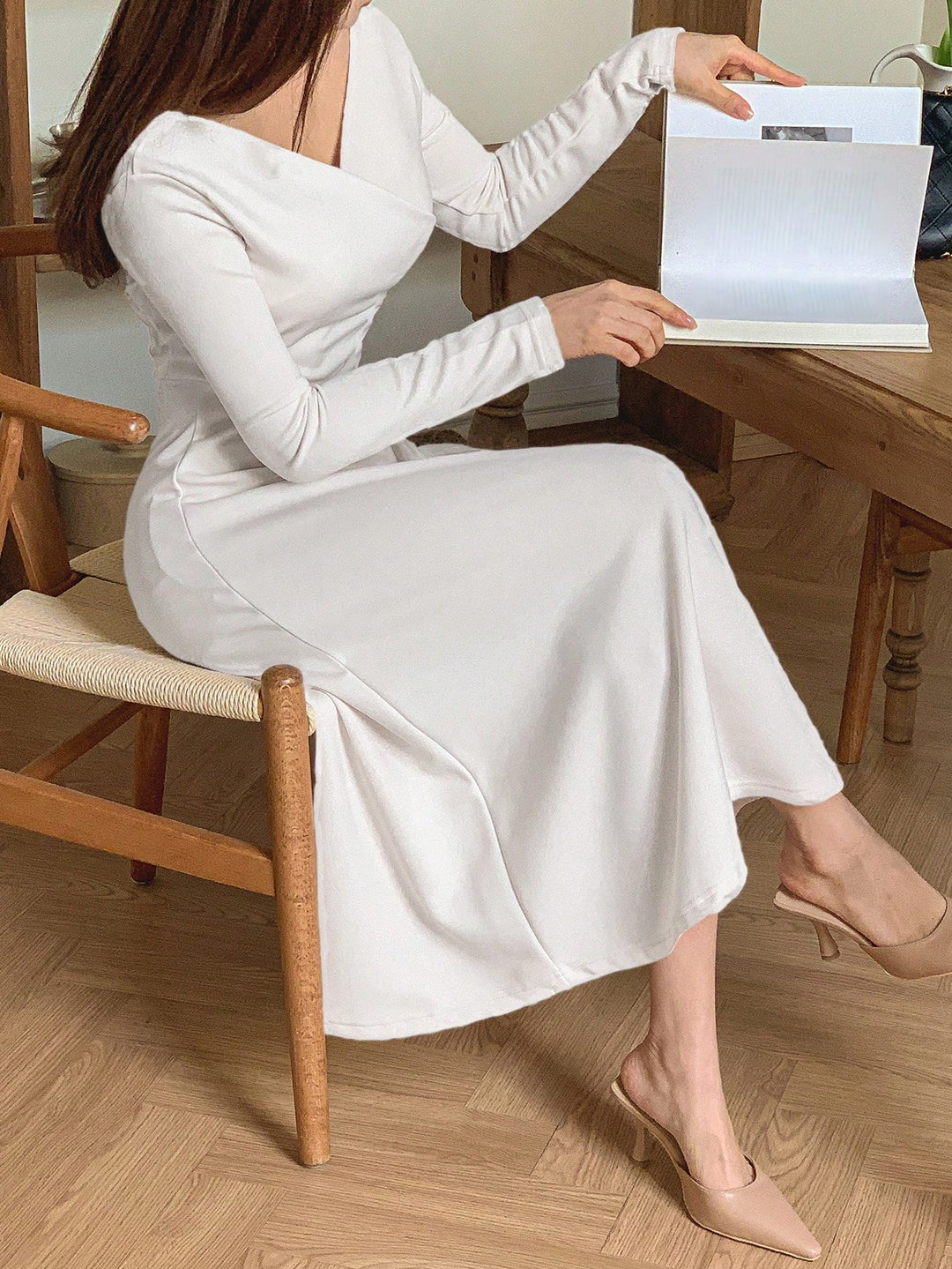 Rochie midi SHEIN, alb