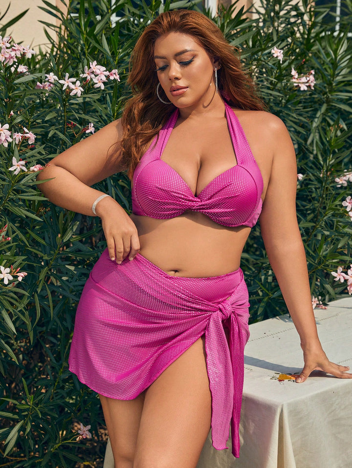 Set bikini de baie SHEIN, roz