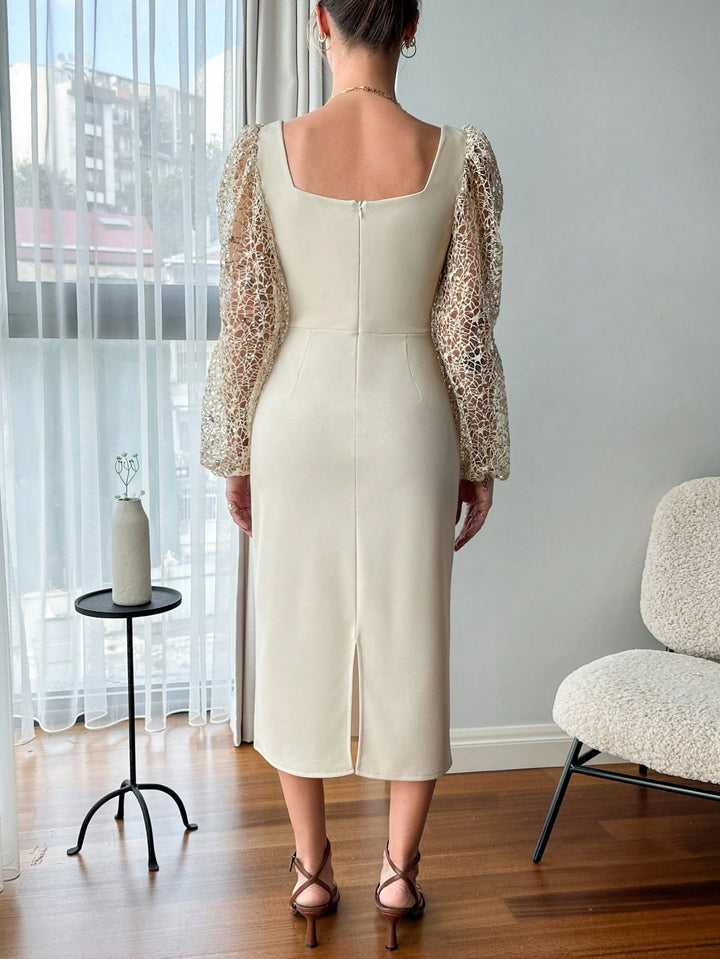 Rochie midi SHEIN, crem
