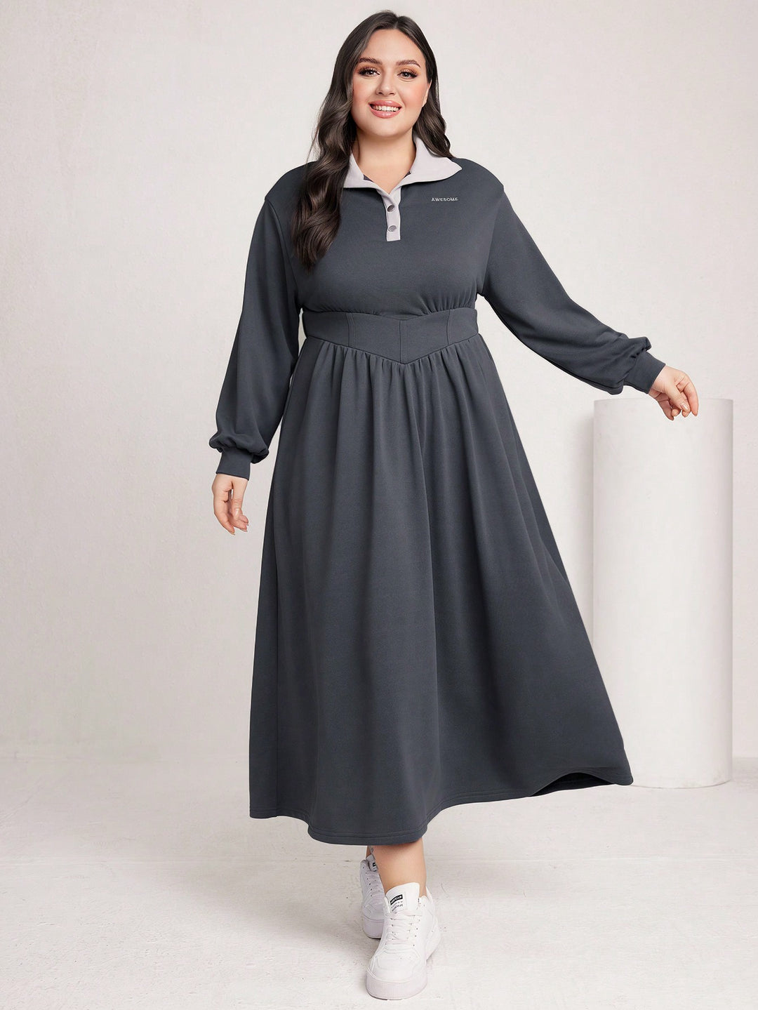 Rochie maxi SHEIN, gri