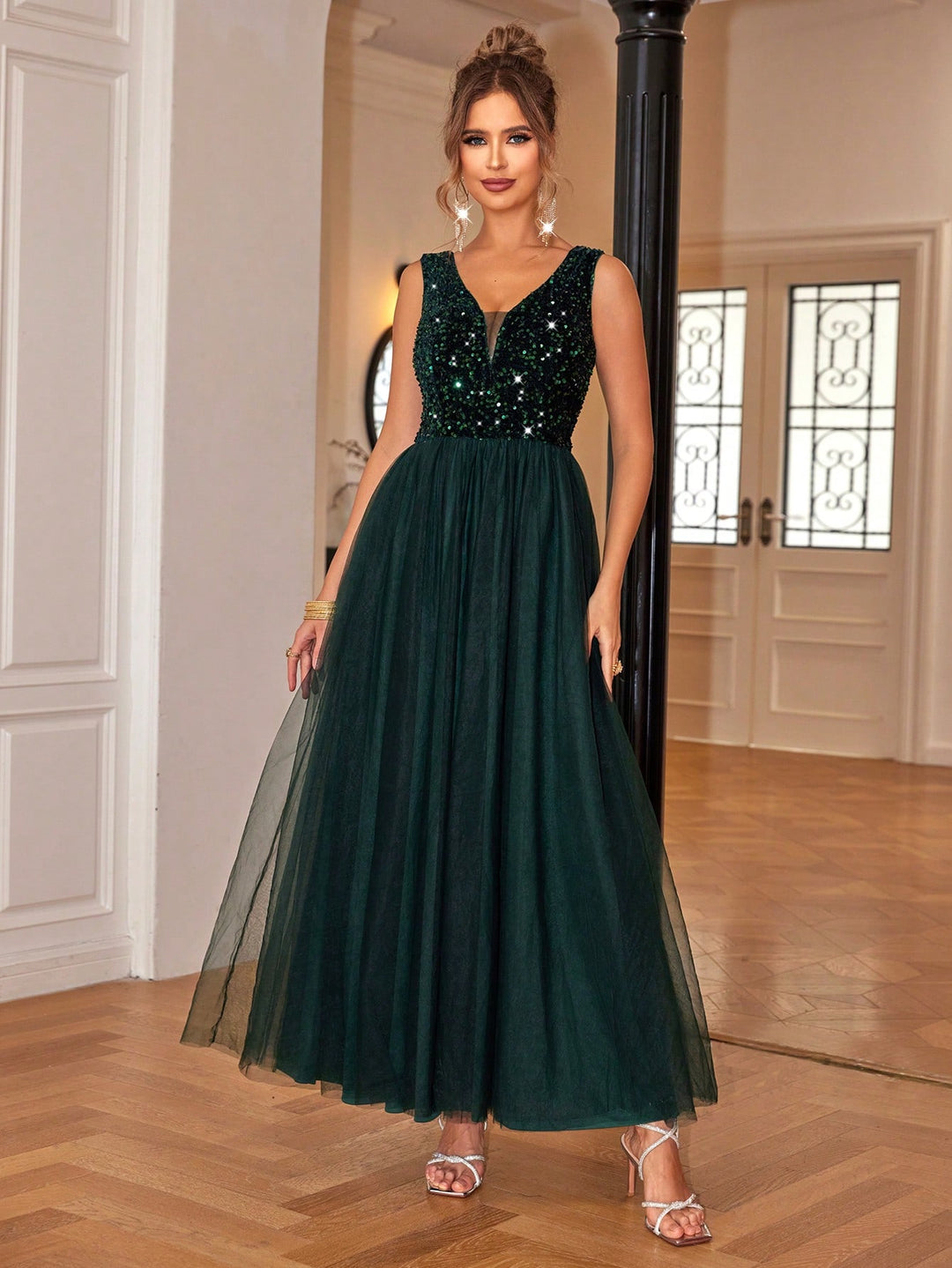 Rochie maxi SHEIN, verde