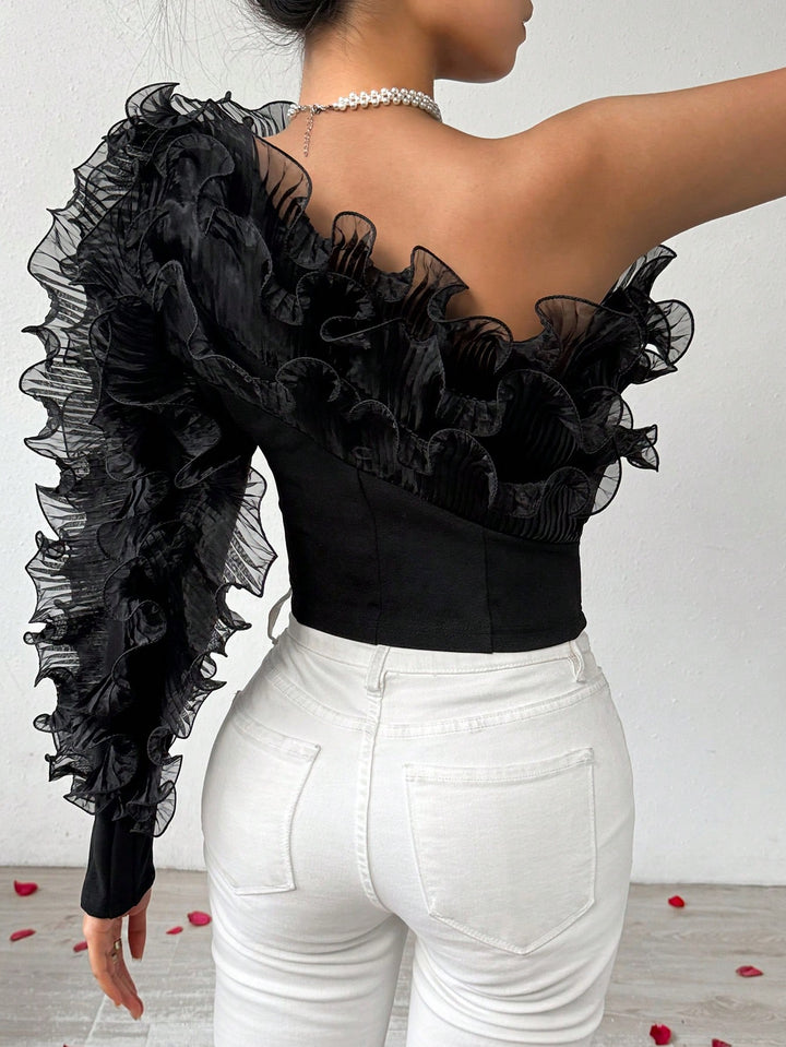 Fekete elegáns SHEIN top