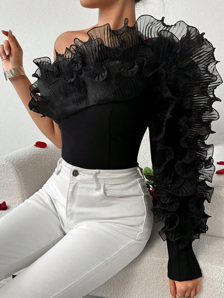Fekete elegáns SHEIN top